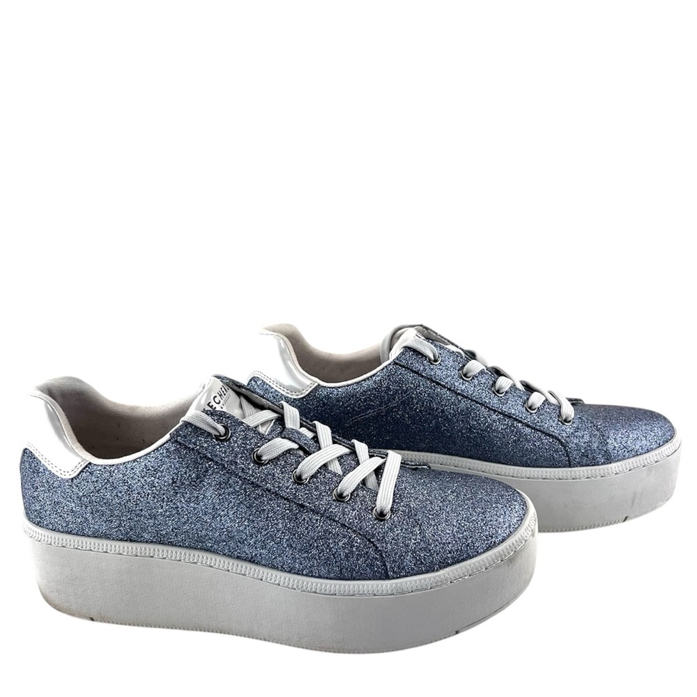 Skechers Plateau Glitter Platform Wedge Lace Up Sneakers - Picture 10 of 14